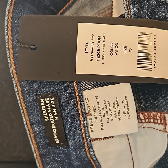 💕VERONICA BEARD Sheridan Exaggerated Flare High Rise Jeans Washed Oxford 25 NWT - Picture 16 of 16